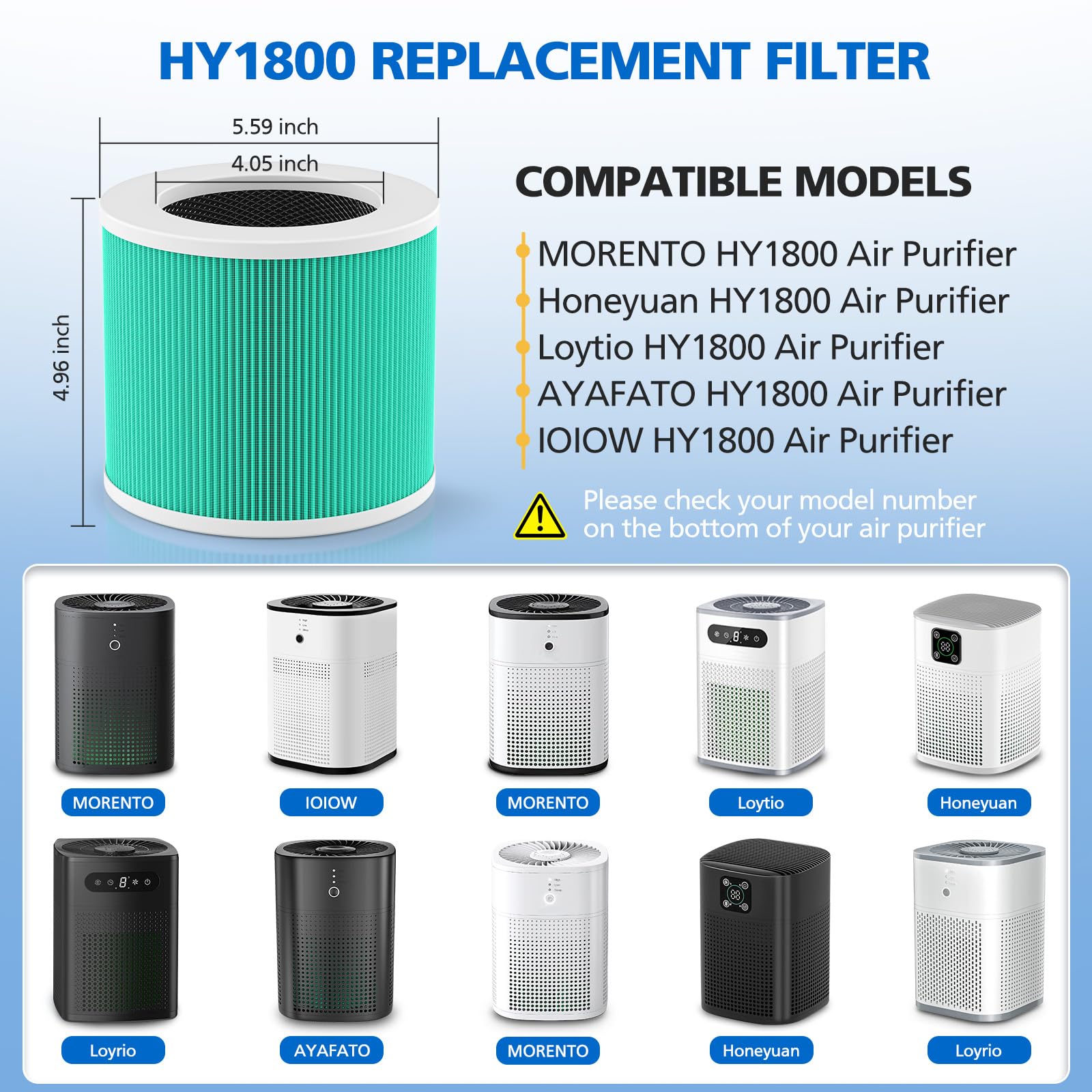 Amazon.com: 2 Pack HY1800 Replacement Filter Compatible with